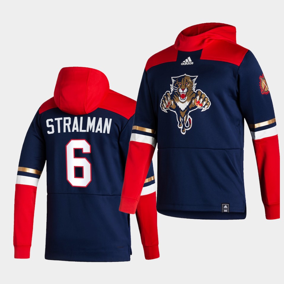 Men Florida Panthers #6 Stralman Blue NHL 2021 Adidas Pullover Hoodie Jersey->florida panthers->NHL Jersey